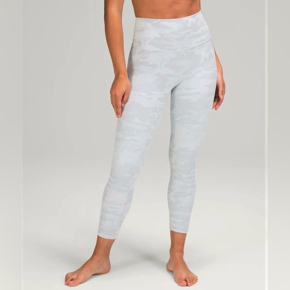 Lululemon Gray White Camo Leggings High Rise Size 12